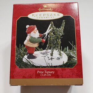 NWT Hallmark Keepsake Ornament 1997 Prize Topiary Clip-On Santa Clipping Topiary
